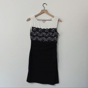 Petite Dressbarn Colorblock Lace Pencil Dress